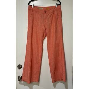 Pilcro and The Letterpress Linen Wide Leg Orange Pants Size 10 EUC Anthropologie